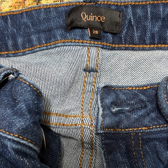 Quince Bella Stretch Relaxed Straight Stormy Blue Size 28 - Picture 7 of 9